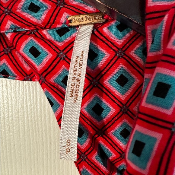 FREE PEOPLE S It Takes Two Lng Sleeve Geometric Belted Open Back Mini Dress Pink - Picture 6 of 14